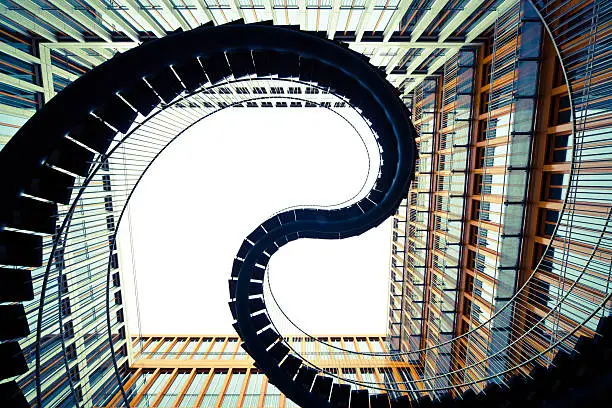 abstract stairs, office building, copy space, unsharped RAW,