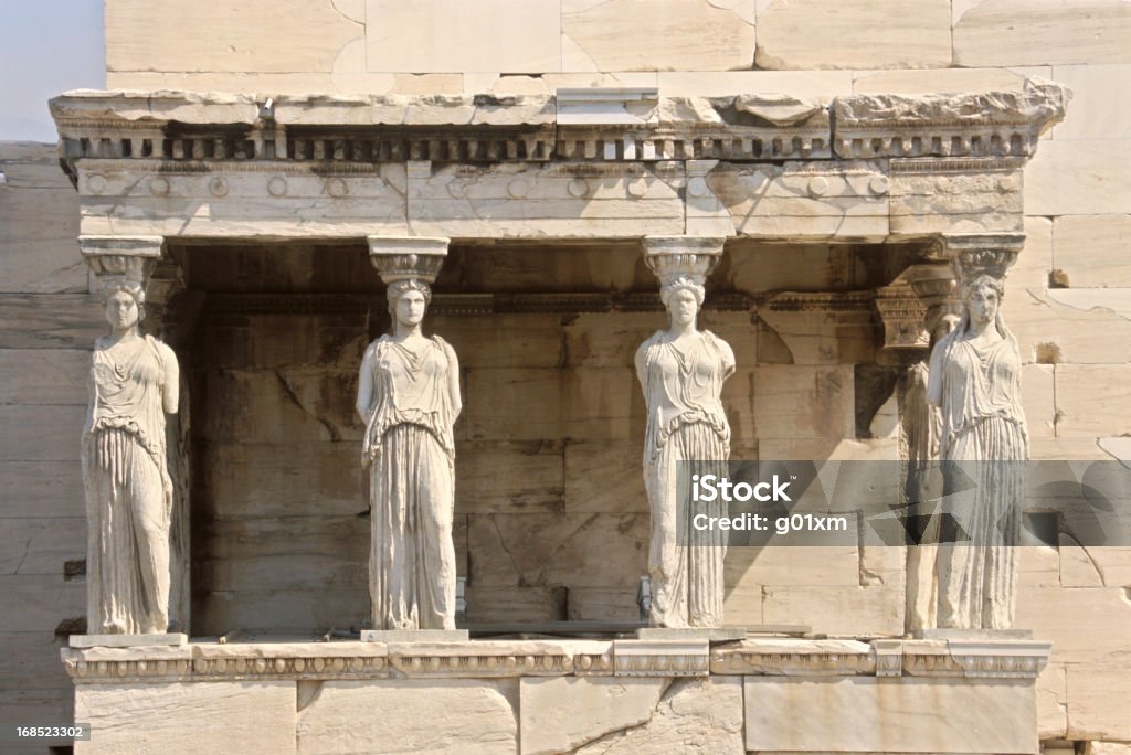 Cariatide nell'Acropoli, Atene - Foto stock royalty-free di Stile classico romano