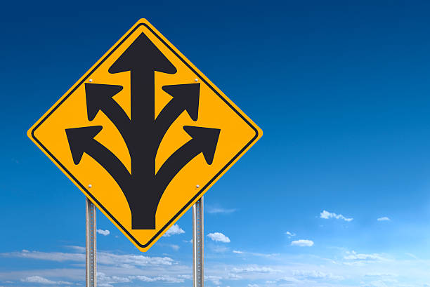 istock Division Ahead Road Sign 168523439