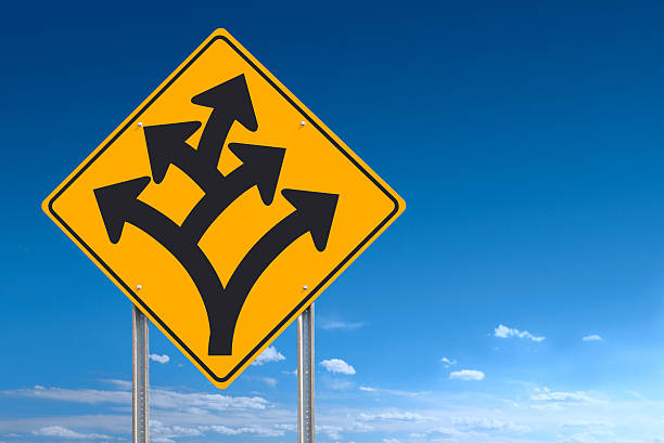 istock Branching Off Road Sign 168523457
