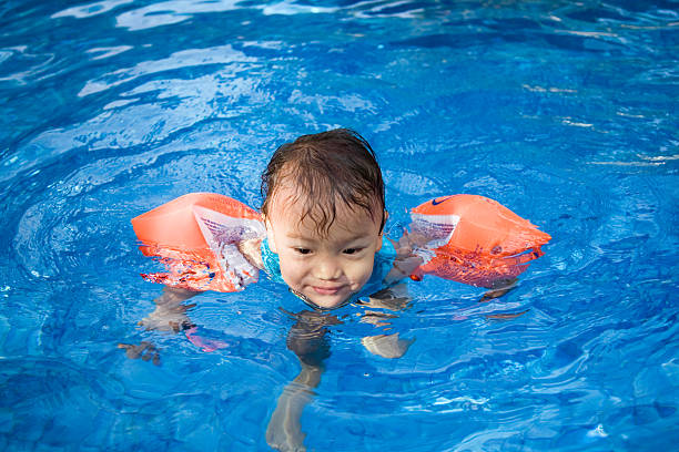 istock Child swimming in pool 168523759