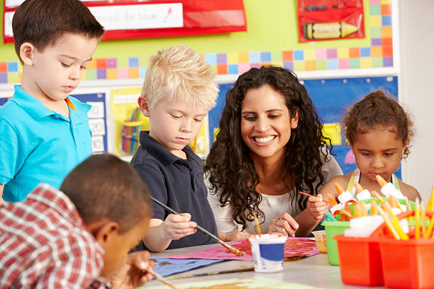 istock Elementary Age Schoolchildren In Art Class With Teacher 168523986