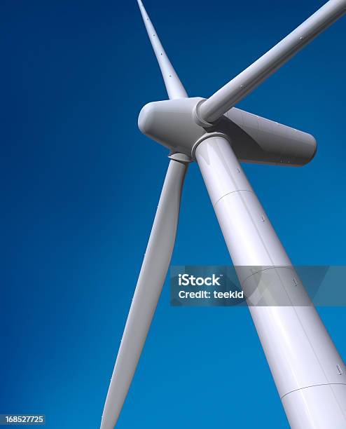Foto de Turbina Eólica e mais fotos de stock de Alto - Descrição Geral - Alto - Descrição Geral, Azul, Branco