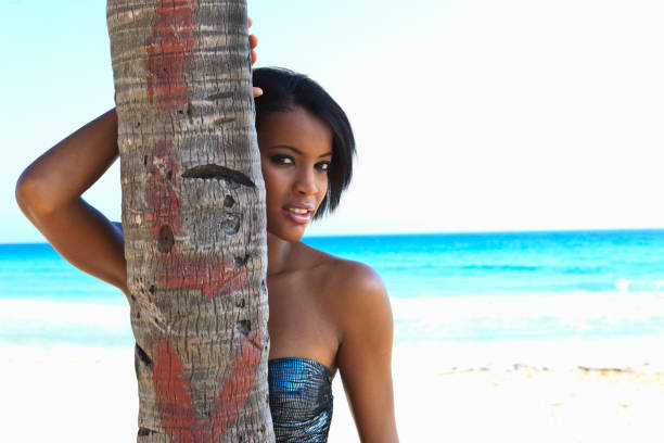 belleza caribean - high key portrait color image travel locations fotografías e imágenes de stock