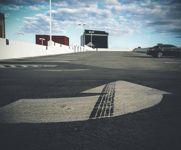 istock Lonely parking lot with signs 1685302052