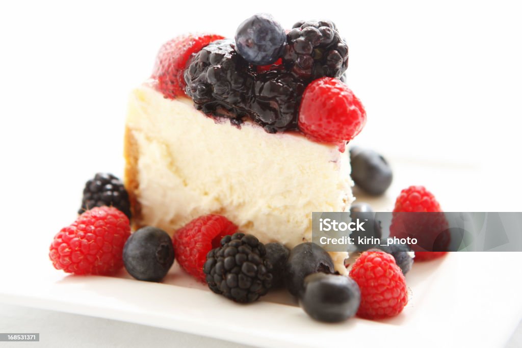 Pastel de queso - Foto de stock de Pastel de queso con frambuesa libre de derechos