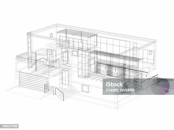 3 D Streszczenie Szkic Architektura Willa - zdjęcia stockowe i więcej obrazów Plan - Plan, Architektura, Dom - Budowla mieszkaniowa