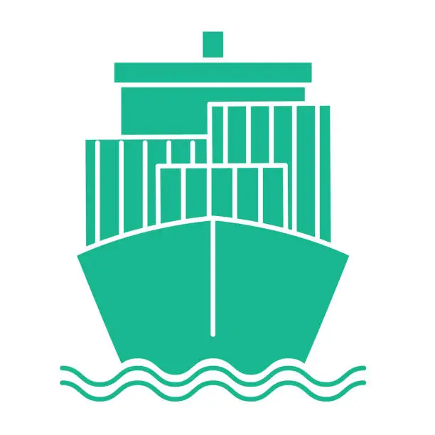 Vector illustration of Logistics Shipping Icon - Cargo Ship