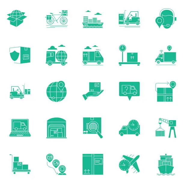 Vector illustration of Logistics Shipping Icon - Set