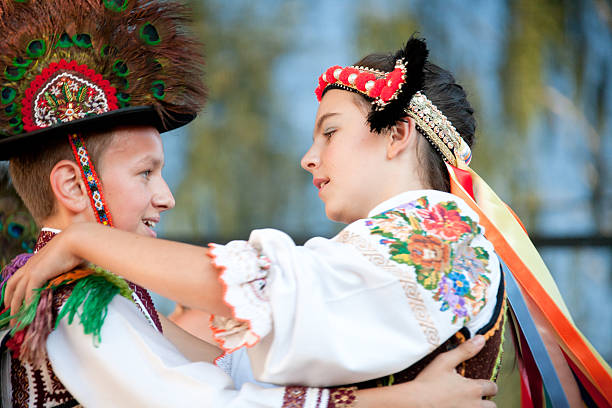 Young Talented Couple Dancing At Traditional Music Festival. Singeorz-Bai, Transilvania, Romania