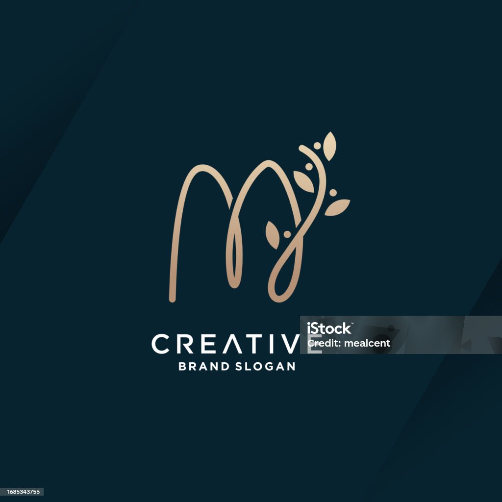 M Disign Letter M Design Vector With Natural Beauty Concept Stock Illustration ...