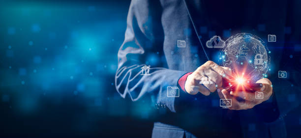 istock Businessman using mobile smartphone on global network connection on investor and customer with sale data exchange and development of business. Technology and digital marketing. Financial and banking. 1685364817