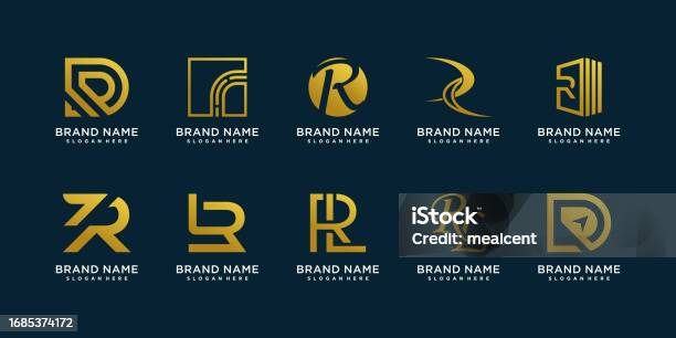 R Collection With Creative Element Style Premium Vector Stock ...