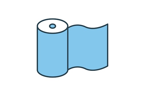Fabric roll icon. Icon related to textiles and sewing. Flat line icon style. Simple vector design editable
