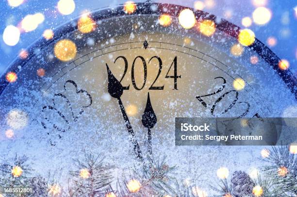 Countdown To Midnight 2024 Stock Photo - Download Image Now - New Year's Eve, 2024, New Year