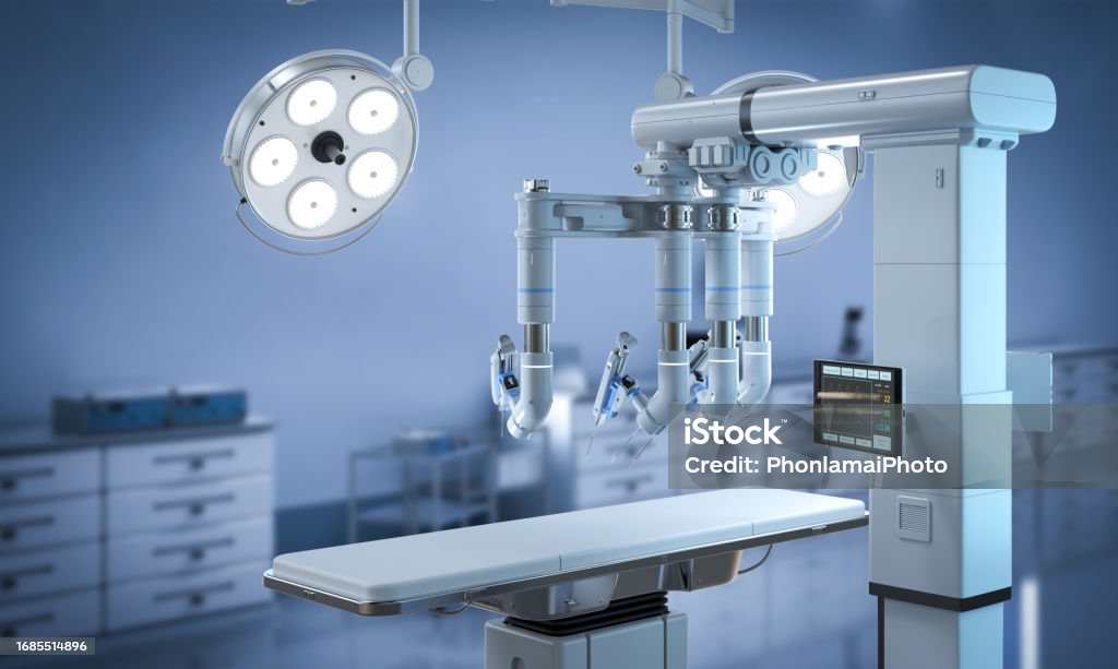Disaster Machine Robotic Assisted Surgery Machine In Operating Room Stock Photo ...