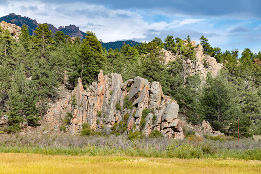 Beautiful rock formations in central Colorado in western USA of North America. Nearby cities are Denver and Colorado Springs, Colorado.