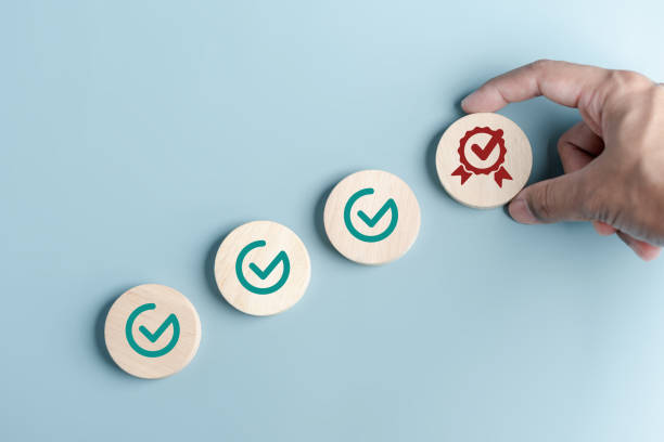 istock Online survey filling out and digital form checklist quality check improvement. Standardization, certification. Compliance to regulations service and standards. 1685550488