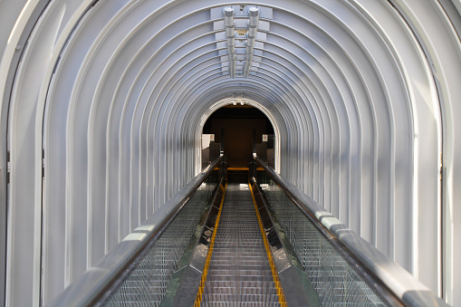 Interesting escalator at the Umeda Sky building to the rooftop in Osaka, Japan