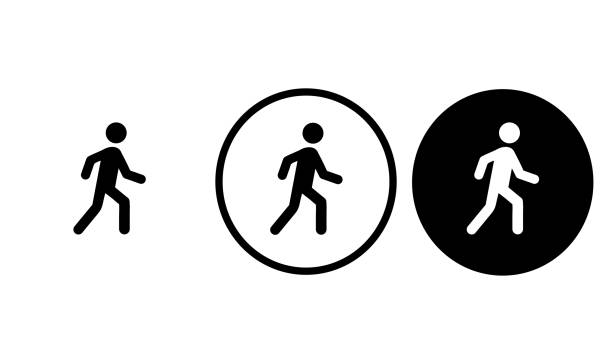 ilustrações, clipart, desenhos animados e ícones de ícone walk - power walking flash