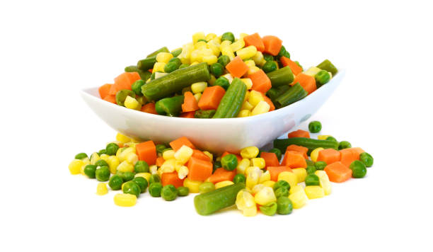 istock Fresh mixed vegetables on white. Golden mix. 1685686855