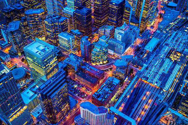 istock Toronto financial district cityscape at dusk 168578227