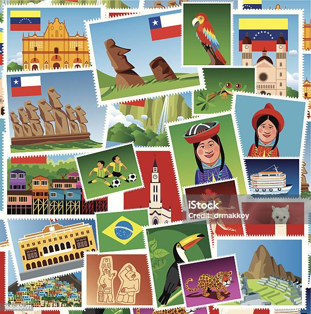Ilustración de Sellos De América Del Sur y más Vectores Libres de Derechos de Los Andes - Los Andes, Sello postal, Argentina