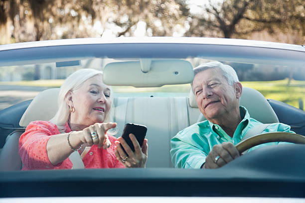 istock Senior couple in convertible 168580763