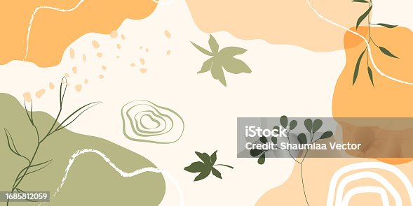 istock Abstract liquid background template with nature leaves and pebbles stones 1685812059