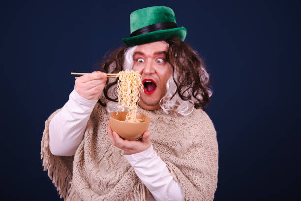 istock Funny drag queen and new knowledge. Blue background. 1685812068