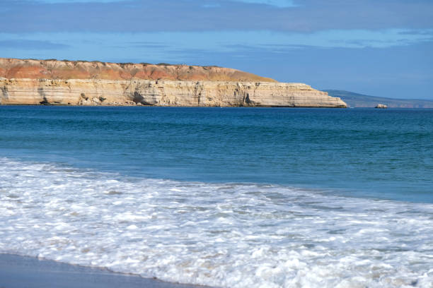 Cliffs on the rippled Maslin Beach, on a southern coastal suburb of Adelaide, South Australia.