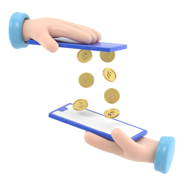 istock Mobile payment money transfer flat 3d isometry isometric financial transaction concept web 3d illustration. Coin drop raining from one smart phone to another. Creative people collection. 1685859166