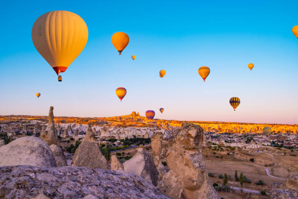 istock Hot air balloons over Cappadocia, Turkey 1685864375