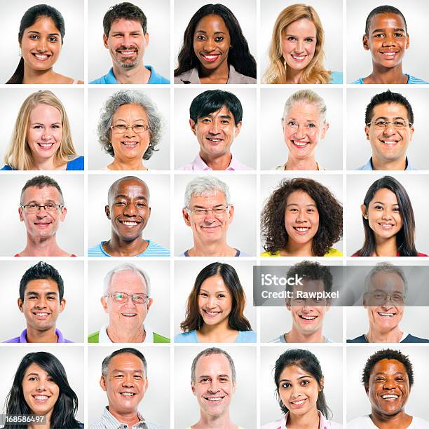 Group Of Smiling People Stock Photo - Download Image Now - People, Portrait, Human Face