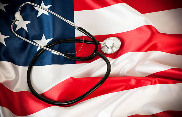 istock Stethoscope on American Flag 168586753