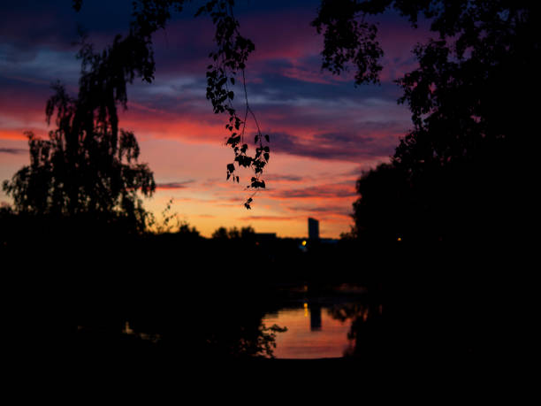 beautiful sunset in Moscow