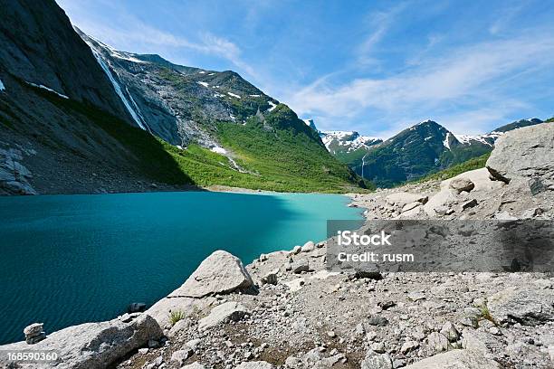 Briksdalgletscher Lake Norwegen Stockfoto und mehr Bilder von Blau - Blau, Fließendes Wasser, Natur