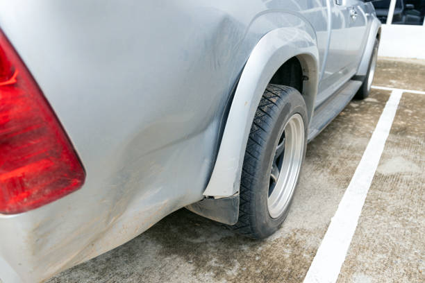 istock Car damaged from crash accident on the road. 1685916902