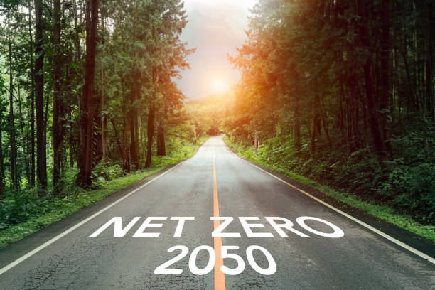istock The concept of net zero and carbon neutrality Zero net text on road with beautiful mountain nature forest For the goal of net zero greenhouse gas emissions Long-term climate-neutral strategy 1685923116