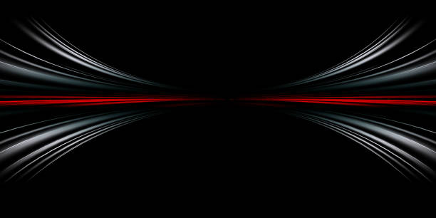 istock Panoramic high speed technology concept, light abstract background. Image of speed motion on the road. Abstract background in red and white neon glow colors 1685924145