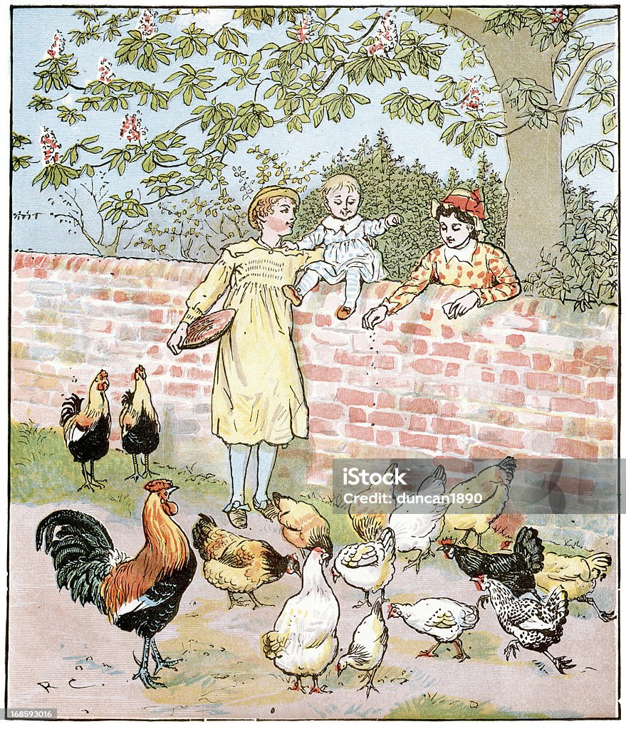 Die Farmer's Jungen - Lizenzfrei Huhn - Geflügel Stock-Illustration