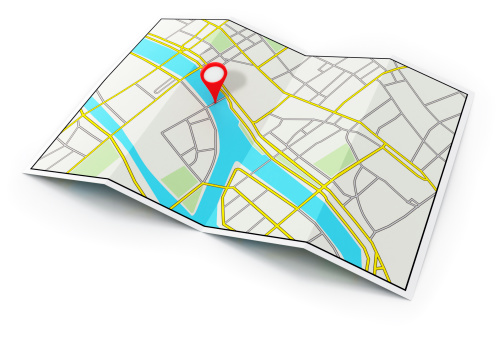 City Map. Digitally Generated Image isolated on white background