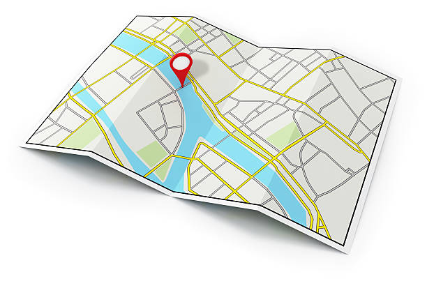 city map - 折疊的 插圖 個照片及圖片檔