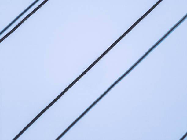 electric power line wires, closeup