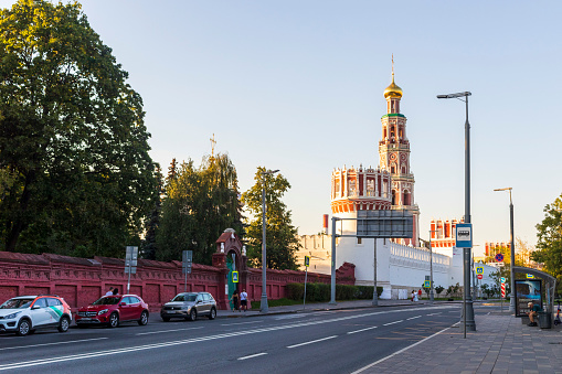 Moscow, Russia - 08.06.2023 -Shot of the one of the oldest and famous Novodevichiy convent