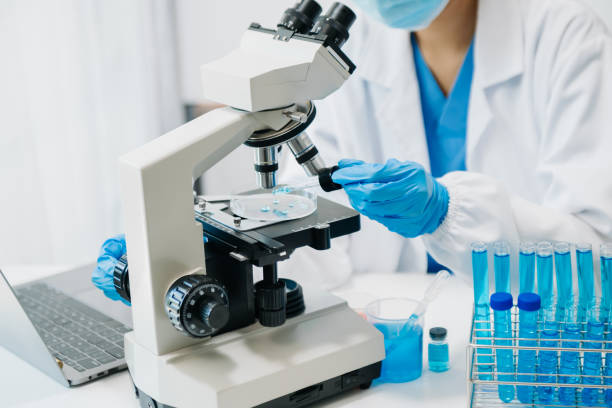 istock Modern medical research laboratory. female scientist working with micro pipettes analyzing biochemical samples, advanced science chemical laboratory 1686041026