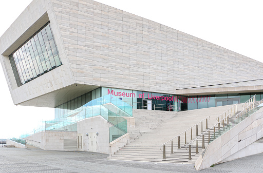 The exterior of the museum of Liverpool with its beautiful design