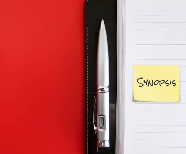 istock On red copy space background, pen and notebook written SYNOPSIS, brief summary of written work, overview of the storyline or main points of story, book or screenplay 1686123444