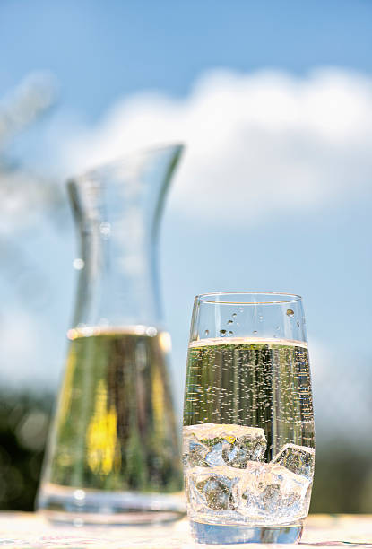 istock Fresh water in a glass under great blue sky 168613354