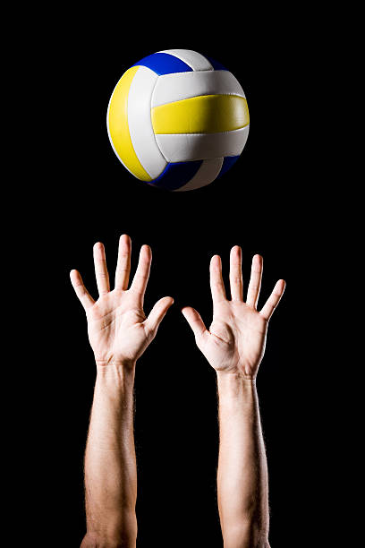 volleyball - volleyball volleying block human hand zdjęcia i obrazy z banku zdjęć